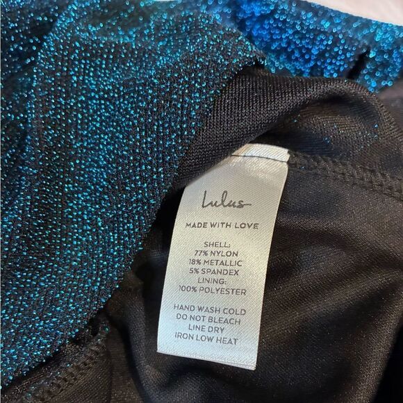 NWT Lulus Forever Your Girl Metallic Teal Bodycon Dress - Picture 5 of 7